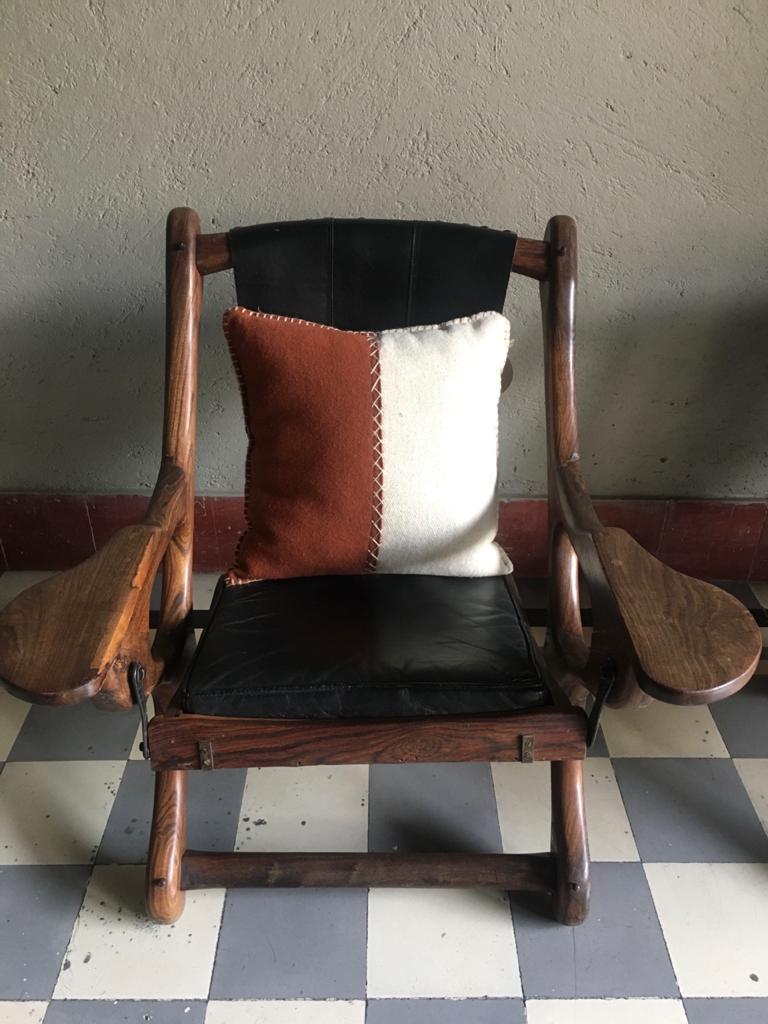 Cojín Lana Cuadrado Bicolor