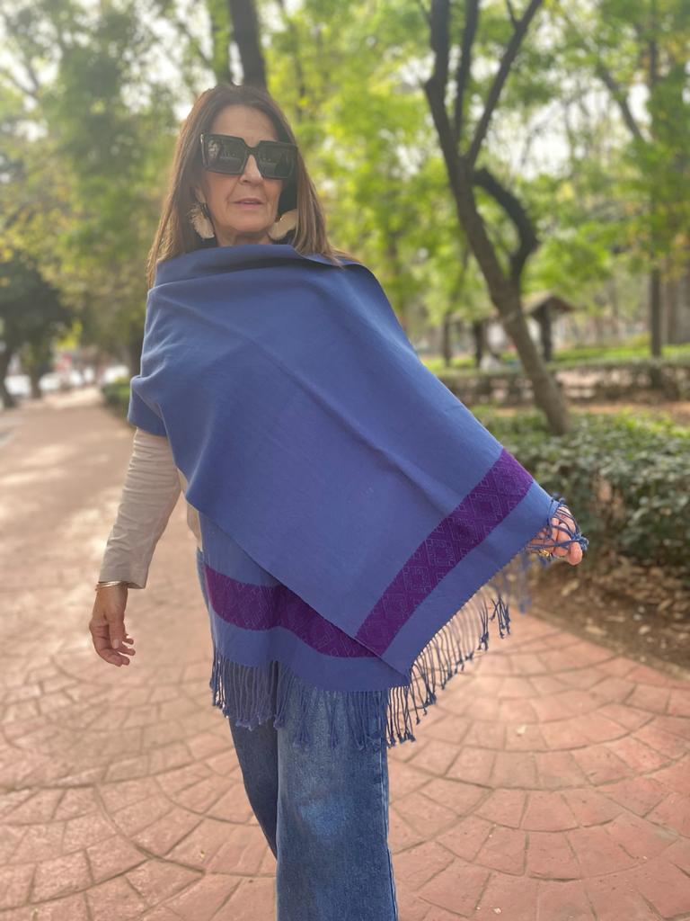 Rebozo Brocado con barbas